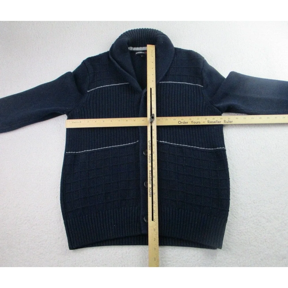 Banana Republic Mad Men Cardigan Sweater Mens Large Navy‎ Shawl Neck Long Sleeve